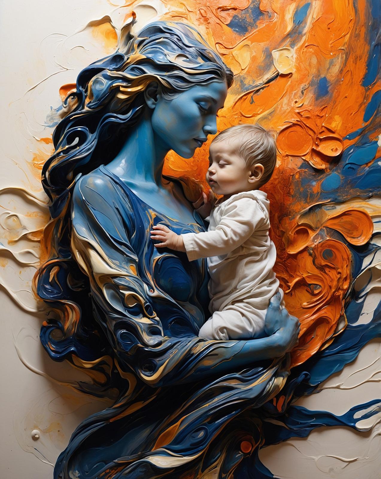 Home elemental mother and a child