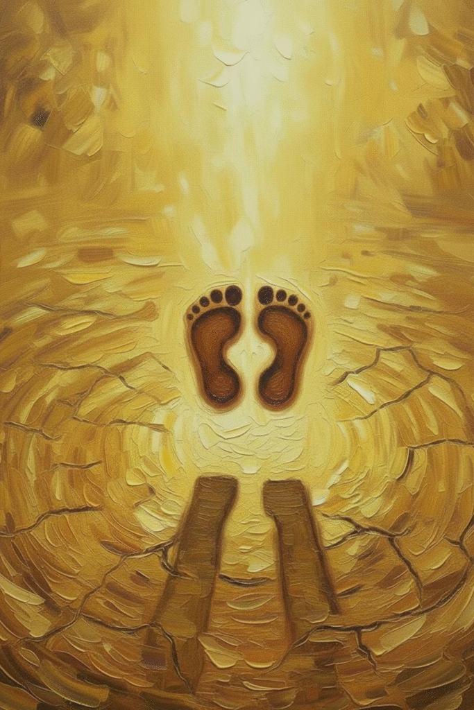 Earth drifting downward as the dreamer ascends into higher light.